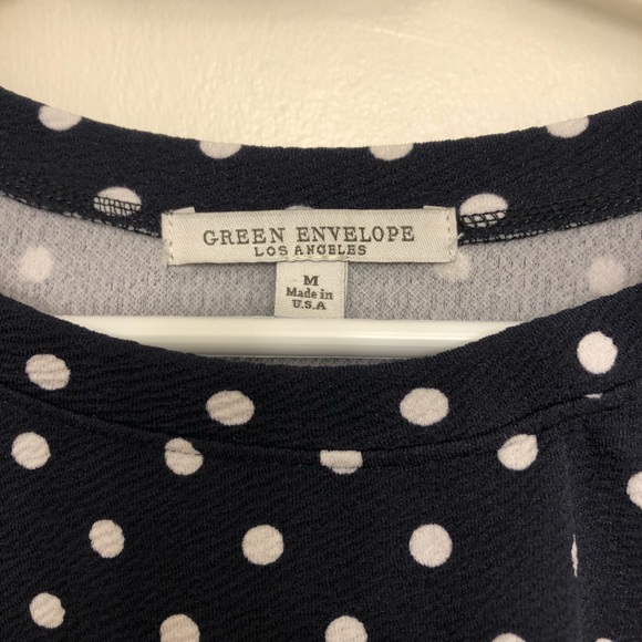 Green Envelope Polka Dot Top - Picture 3 of 5